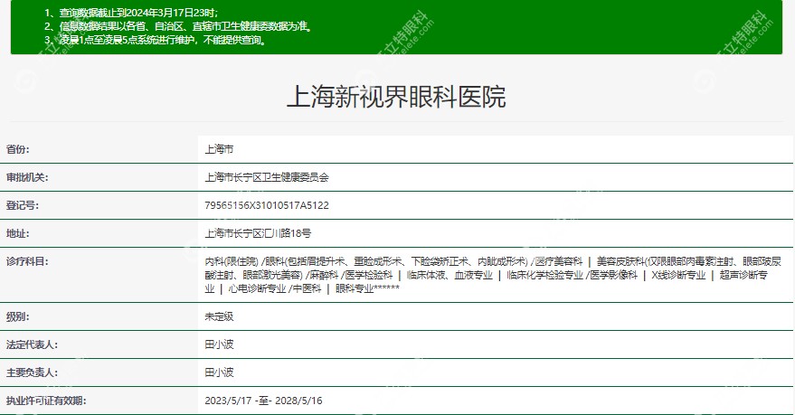 上海新视界眼科是正规医院