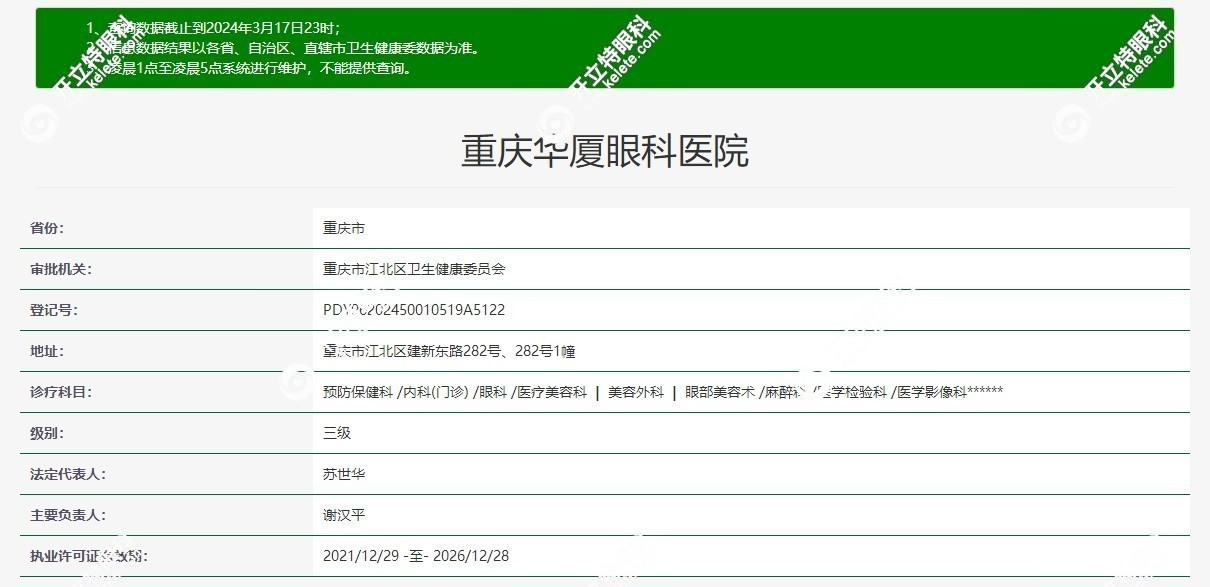 重庆华厦眼科医院正规资质