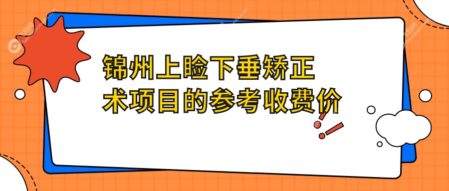 锦州上睑下垂矫正术项目的参考收费价格表