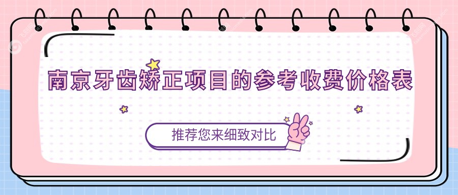 南京牙齿矫正项目的参考收费价格表