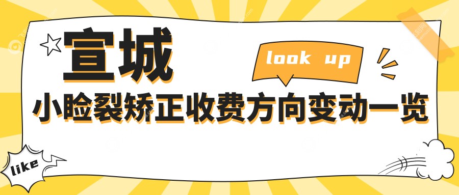 宣城小睑裂矫正收费方向变动一览