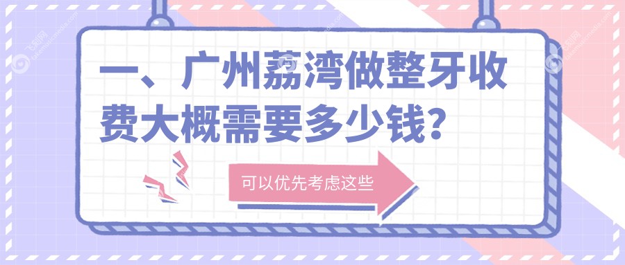 一、广州荔湾做整牙收费大概需要多少钱？揭晓2025广州荔湾整牙价目表