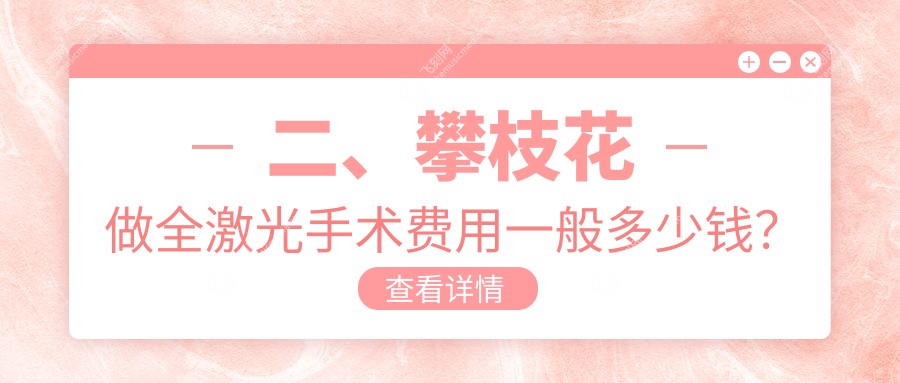 二、攀枝花做全激光手术费用一般多少钱？精益17058、15058、12660