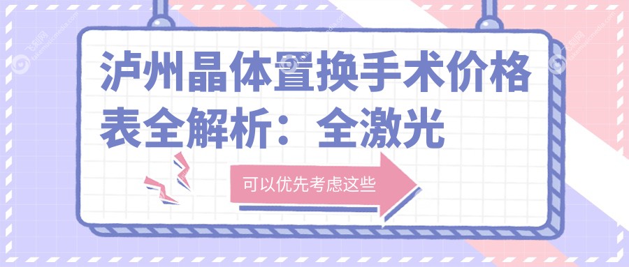 泸州晶体置换手术价格表全解析：全激光与准分子方案任你选