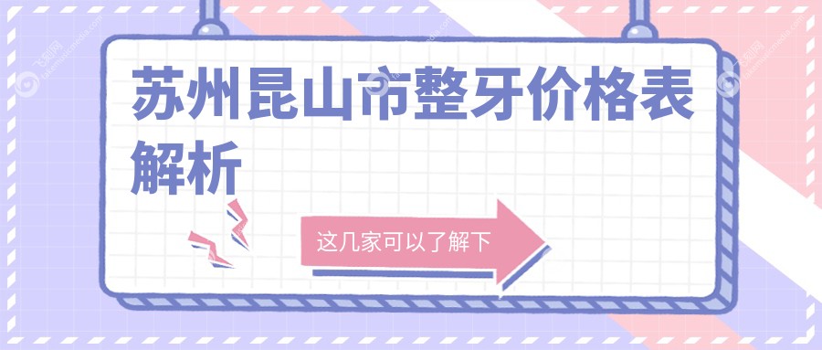 苏州昆山市整牙价格指南：详解开颌矫正费用及优质方案