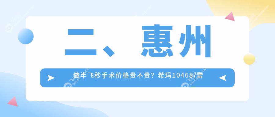 二、惠州做半飞秒手术价格贵不贵？希玛10468/雷诺眼科连锁13289/明康10760