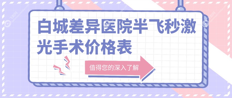 白城差异医院半飞秒激光手术价格表